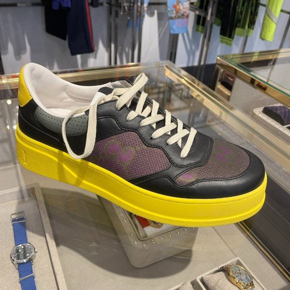 Men's Gucci 700641 Gg Supreme Platform Sneaker In Black size 9 - Picture 2 of 13